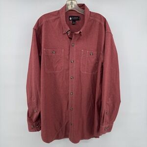Alaskan Hardgear Shirt Mens XL Red Polyester Button Up Long Sleeve Workwear